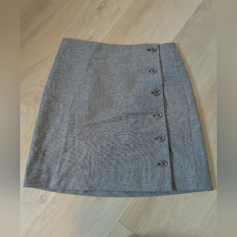 Gray Button-Front Women's Skirt